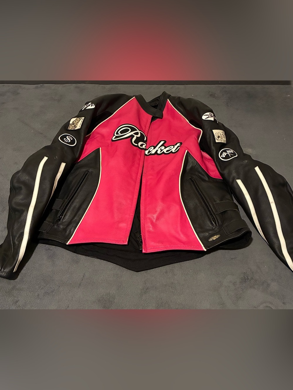 Joe Rocket Women's Pink and Black Leather Motorcycle Jacket